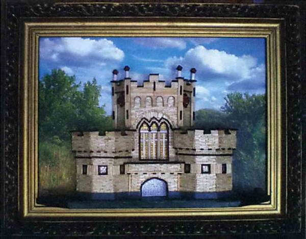 Замок из спичек на картине Пошаговое фото - фото